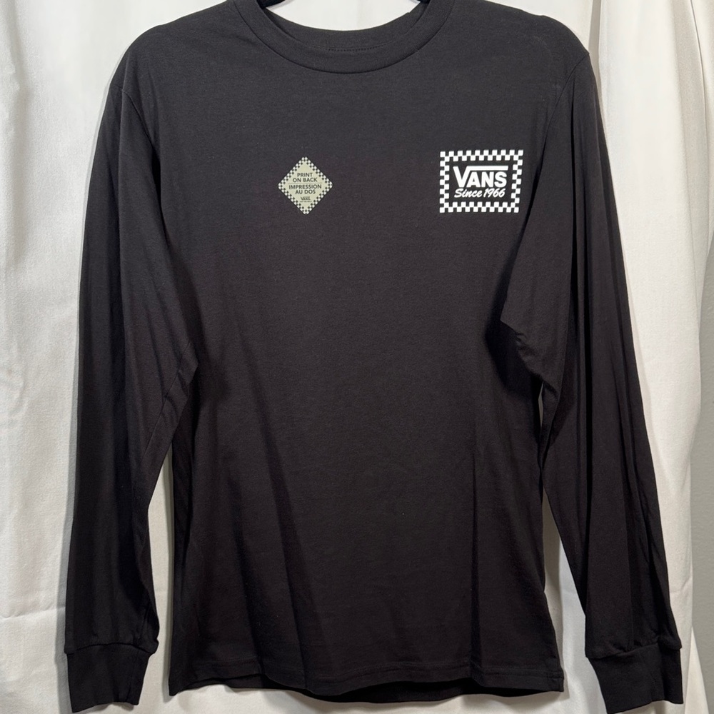 Vans NWT Checkerboard Logo Long Sleeve Graphic Tee Shirt Small S